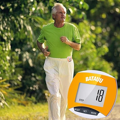 Miniatura 7 de BATAUU El mejor podómetro, podómetro para caminar con simplemente operación con calorías quemadas y conteo de pasos