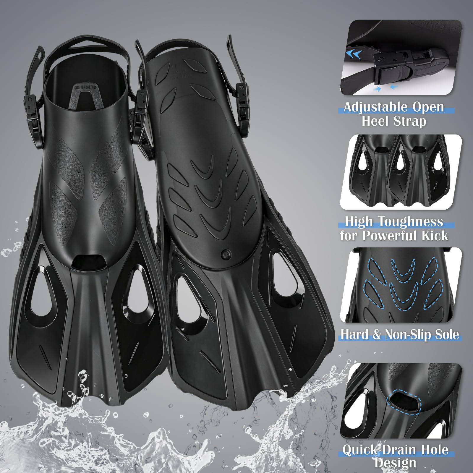 Set Snorkel Adulto, Máscara Snorkel, 180°Vista, CO2 Seguro, Anti-vaho Anti-Fuga, con Aletas Ajustables, Soporte de Cámara, Funda Impermeable para Móvil, Equipo de Snorkel Nadar Adultos