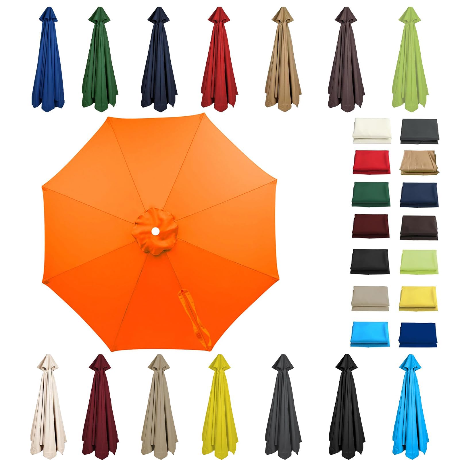 GAOXIAO Replacement Parasol Canopy 2m to 4m, Garden Umbrella Cantilever Parasol Cover Replacement Octagonal 6/8 Arms, Sun Shade Canopy with Air Vent for Outdoor Patio B 6 ribs:2.3m