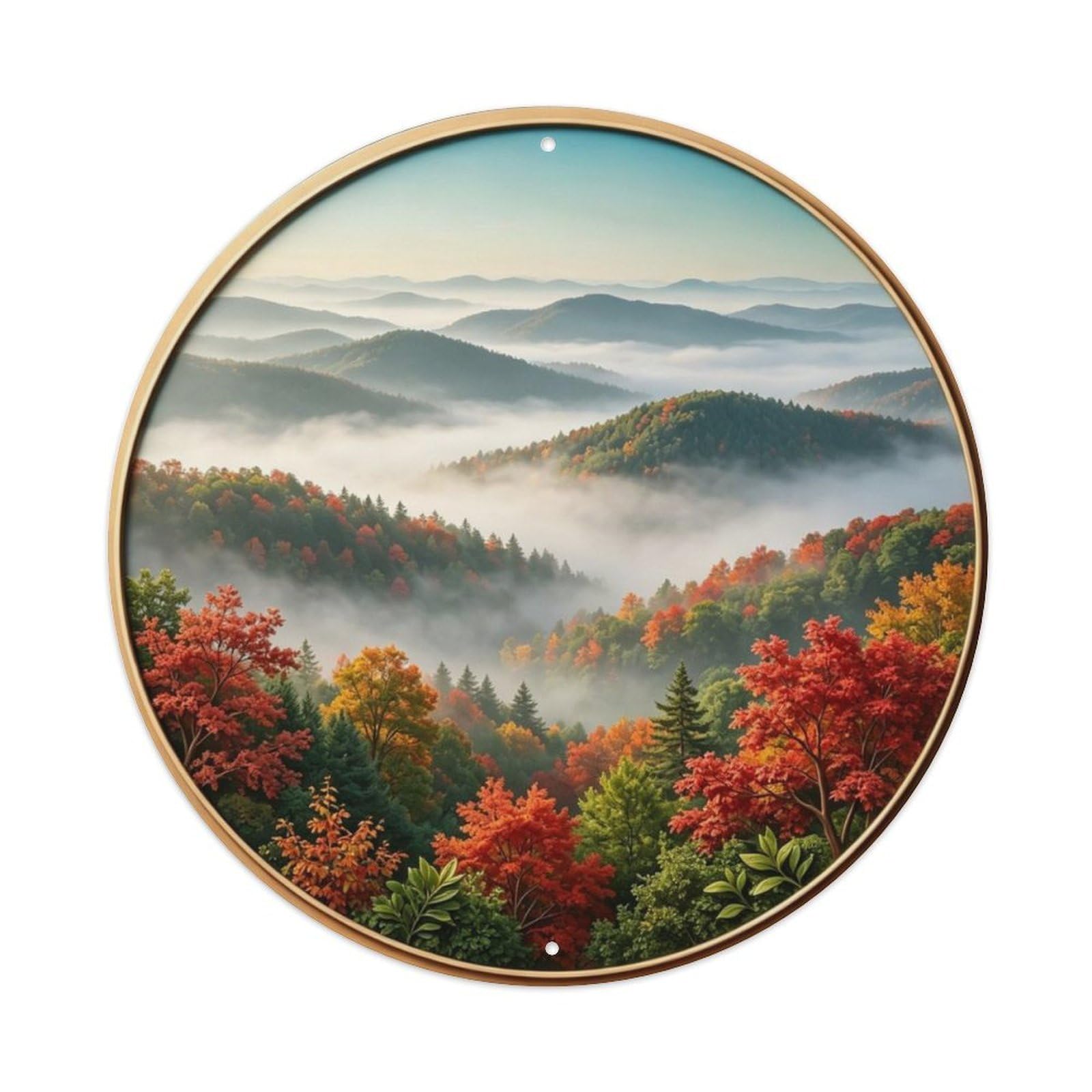 Great Smoky Mountains Fog Metal Tin Sign Plaque