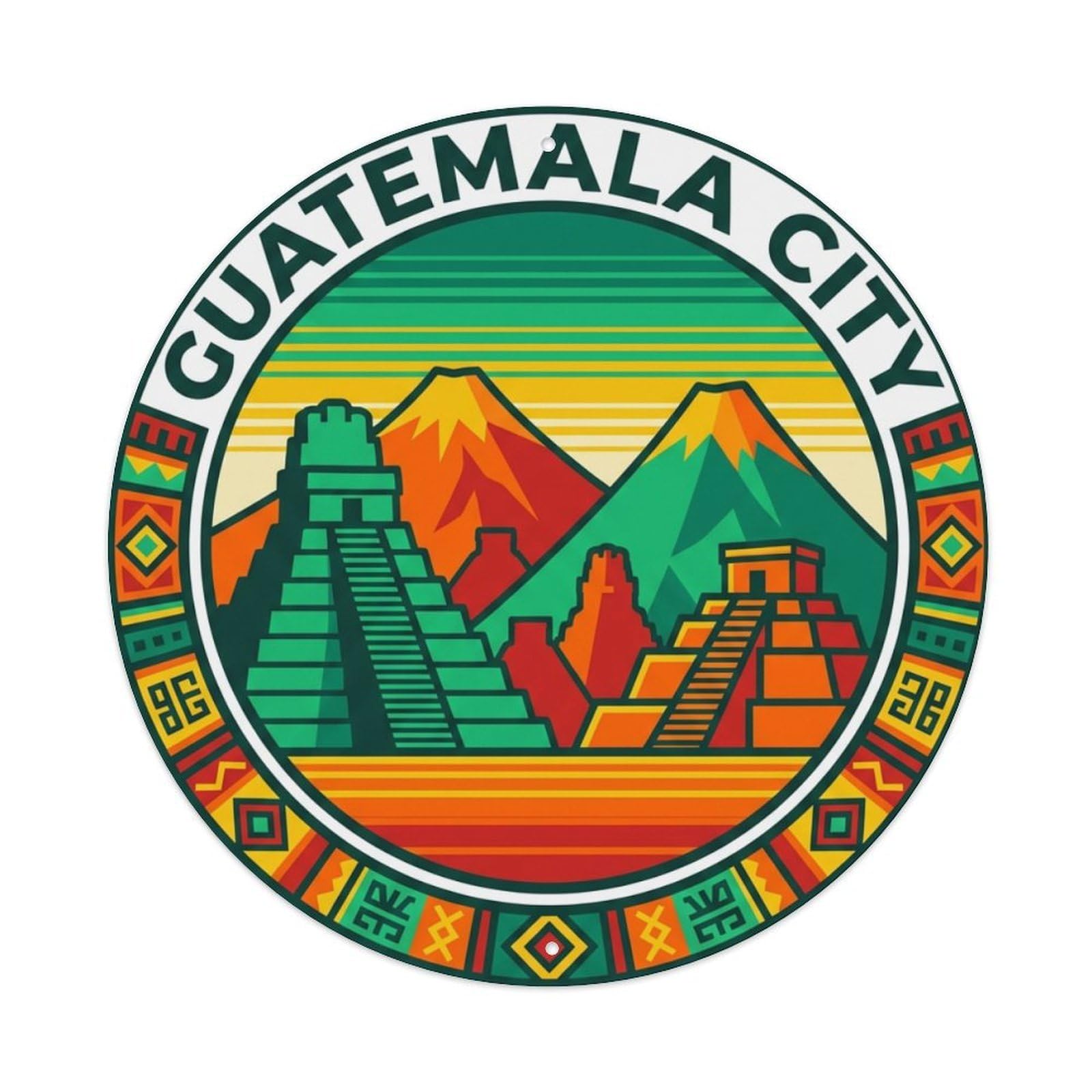 Vintage Travel Guatemala City Metal Tin Sign
