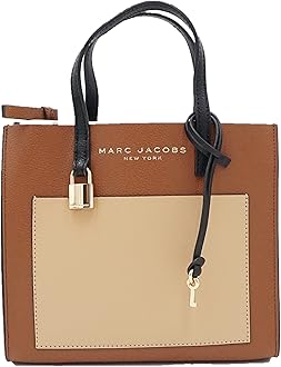 Marc Jacobs M0016132 Chocolate Truffle With Gold Hardware Women's Grind Color Block Mini Tote Bag…