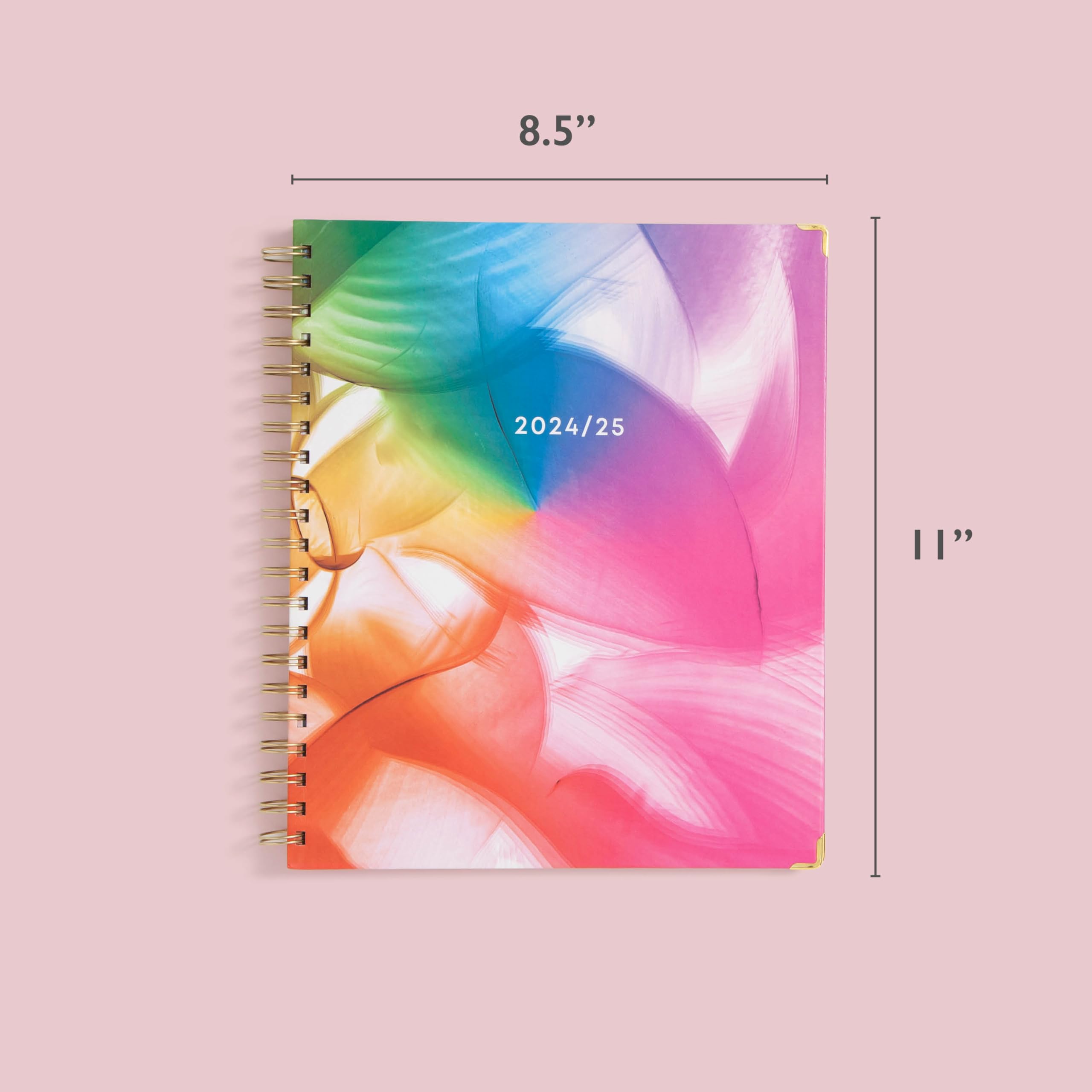 Blue Sky 2024–2025 Schüler-Planer für Lehrer, Wochen- und Monatsplaner, 21,6 x 27,9 cm, fester Einband, Spiralbindung, Regenbogenfarbe (150649)