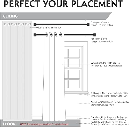 Miniatura 9 de FMFUNCTEX Cortinas 100% opacas para dormitorio, cortinas de tejido geométrico verde salvia de 90 pulgadas de largo, cortina con aislamiento térmico