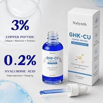 3% GHK-Cu Copper Peptide Serum for Face, 1.18 fl oz | Hyaluronic Acid, Anti-Aging, Multi-Use Booster, Wrinkle Repair, Firming