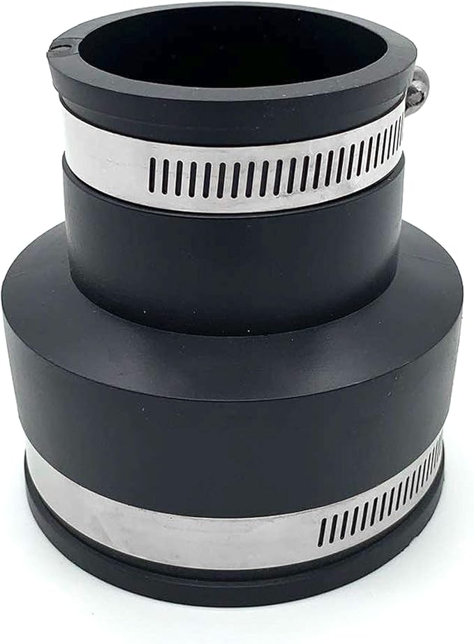 Flexible PVC Rubber Coupling with Stainless Steel Clamps 3 x 2 Inch