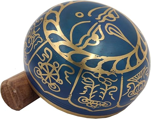 Miniatura 10 de DharmaObjects - Juego de cuencos tibetanos OM MANI con mazo, cojín de brocado y bolsa de transporte, para meditación, curación de chakras, oración,