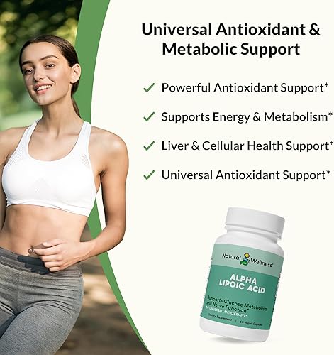 Miniatura 3 de Natural Wellness Ácido alfa lipoico 60 cápsulas, potente tesoro de radicales libres