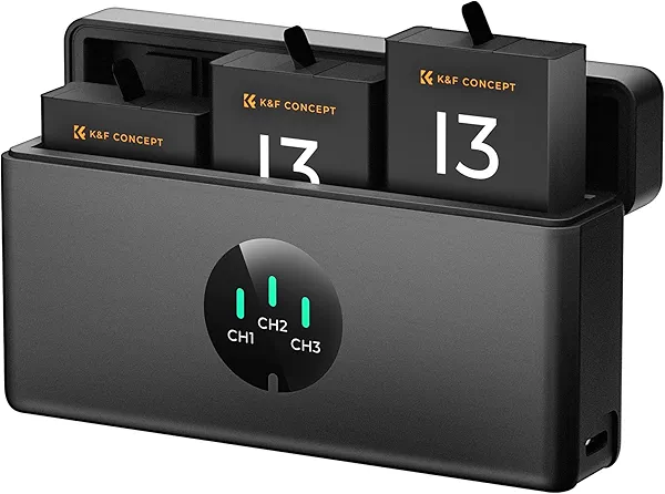 K&F CONCEPT Hero 13 Battery, 3-Pack Enduro Hero13 Batteries and Upgraded Fast Charger Compatible with GoPro Hero 13 Black Camera