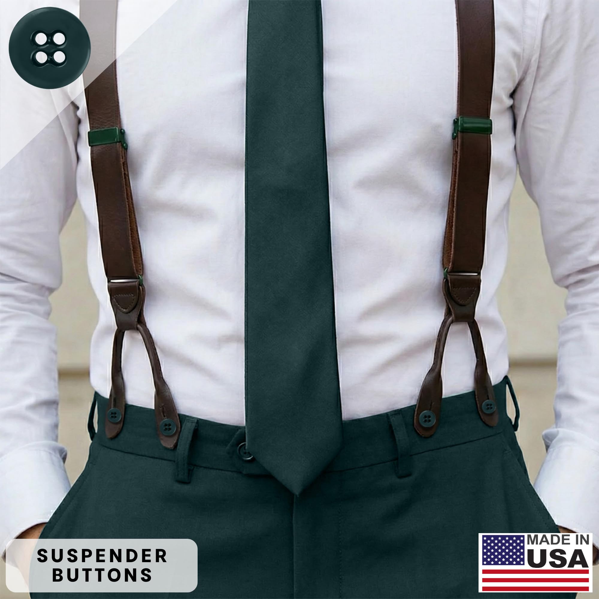 buttonmode Universal Suspender botones para pantalones, 17 mm 12 unidades