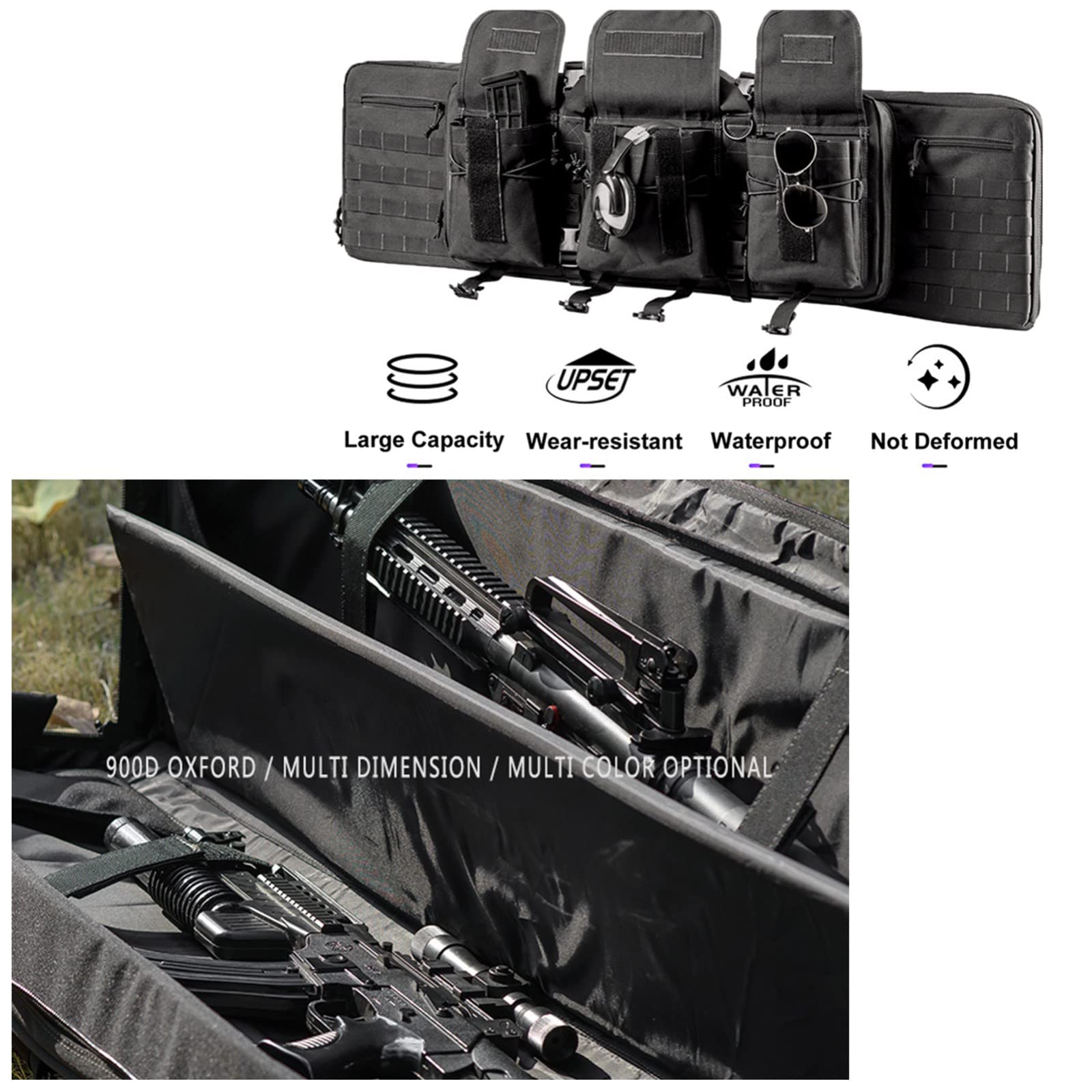 Funda para Armas Largas,Bolsa para Rifle con Cerradura,Funda para Transporte de Armas,Funda Mochila para Carabina, Escopeta de Airsoft con Correa para El Hombro para Caza Pesca