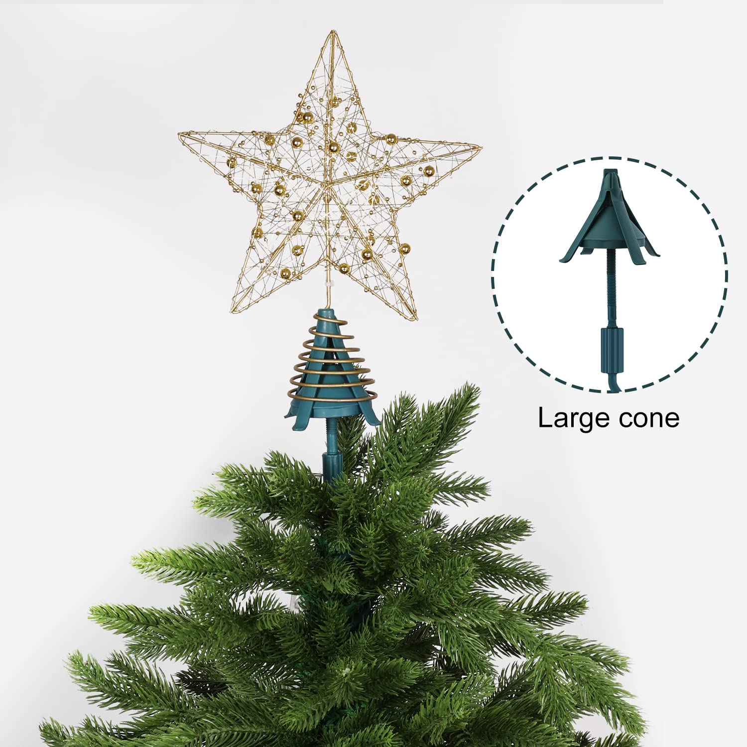 Supporto Universale Girevole per Topper Albero di Natale - Attacco Regolabile per Stabilizzare e Sostenere Decorazioni per Cime d'Albero - Adatto a Tutti i Tipi di Cime