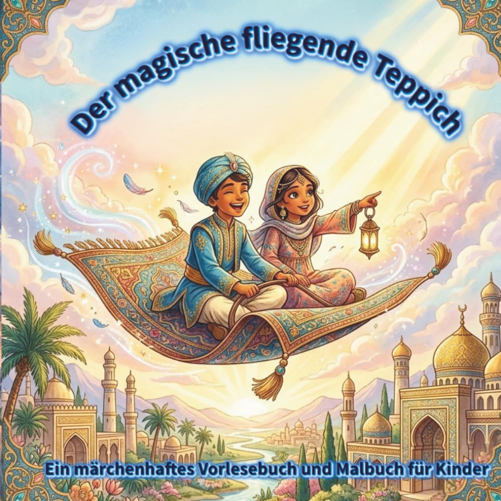 Der magische fliegende Teppich: Ein märchenhaftes Vorlesebuch und Malbuch für Kinder