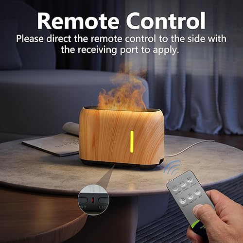 Miniatura 3 de Ankrs Difusor de aceite esencial de llama mejorado, difusor de aire de aromaterapia con control remoto, difusor de aroma de niebla fría RGB para