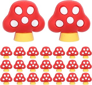 30pcs Cute Mushroom PVC Pencil Clip for Students Classroom Rewards