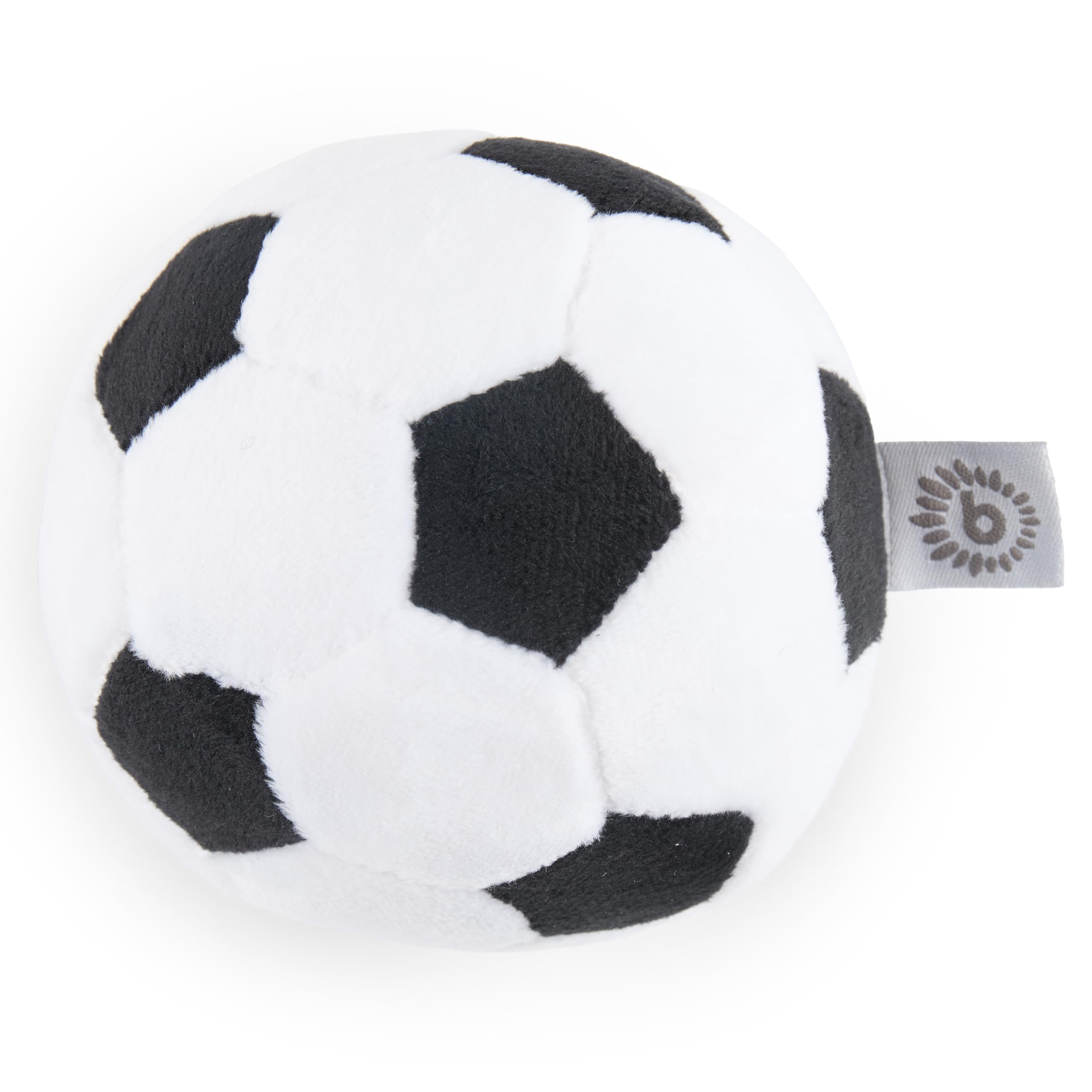 Bieco Softball piłka nożna z grzechotką, Ø 10 cm, piłka materiałowa dla niemowląt z grzechotką, miękka, pluszowa piłka, mała piłka do chwytania, zabawka dla małych dzieci