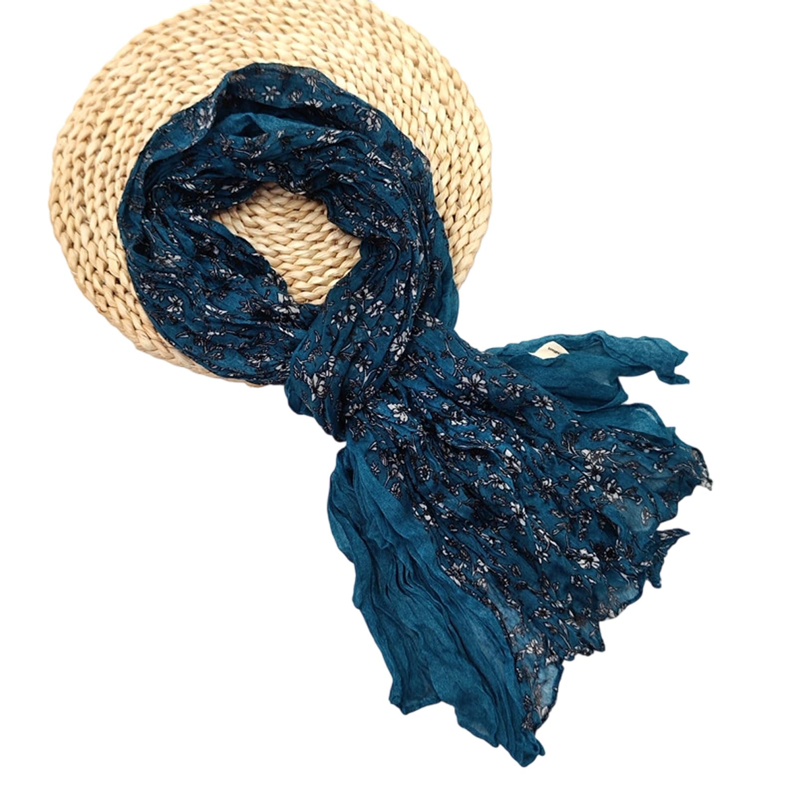 MICFENY Stylish Pleated Scarf Soft Wrinkles Texture Unisex Neck Accessory For Cold Weather Casual Formal Occasion Dressingup