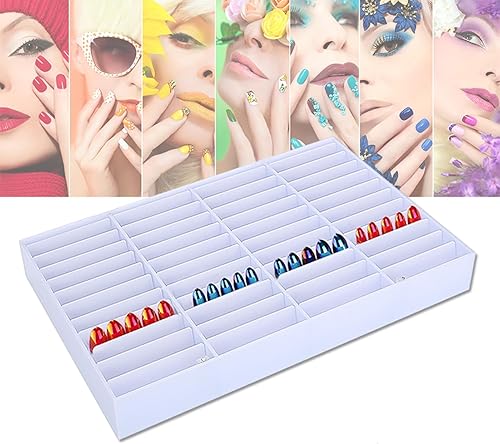 Caja de almacenamiento de puntas de arte de uñas postizas, vitrina vacía transparente para uñas, organizador de puntas de uñas, contenedor de