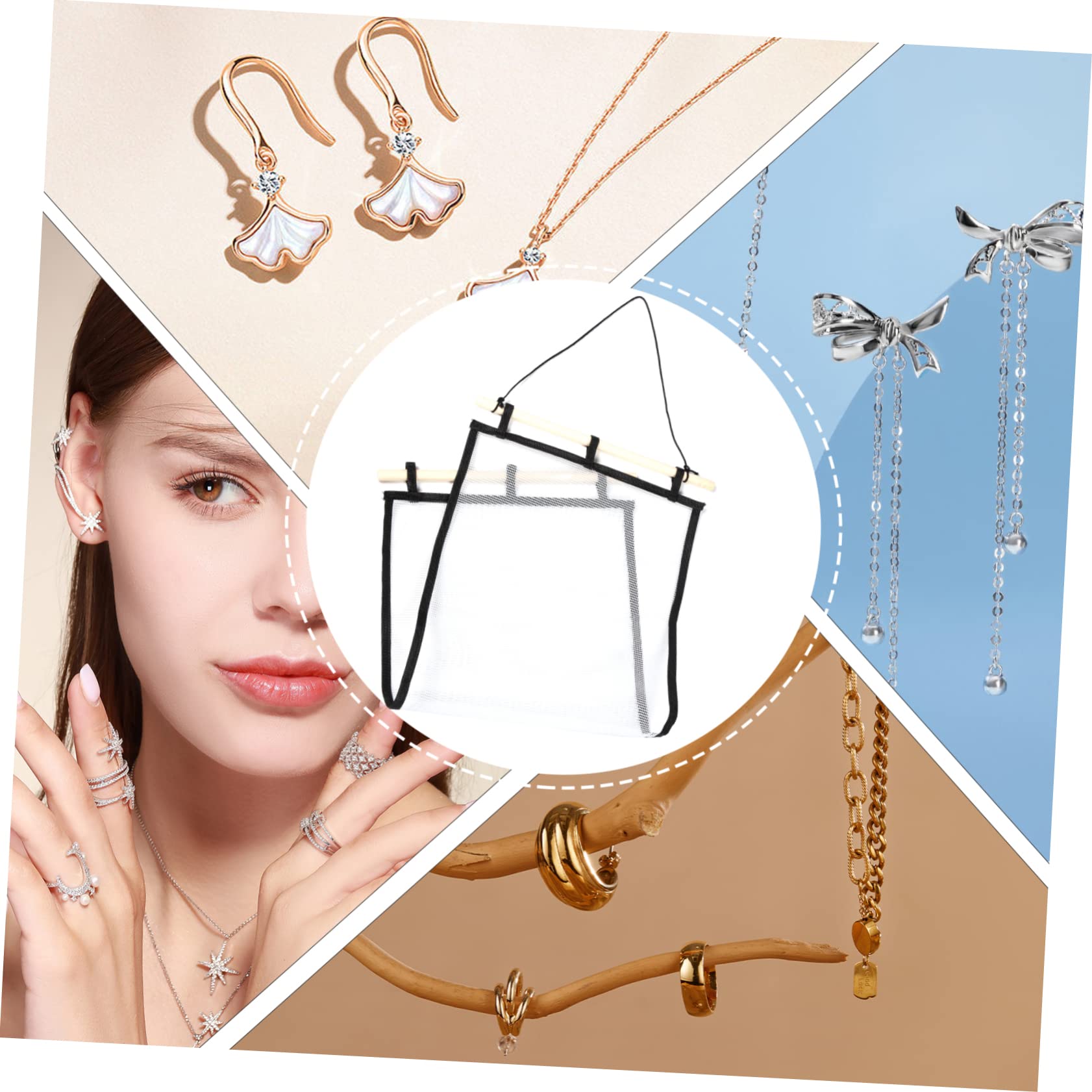 PACKOVE 3 Piezas Soporte Para Arete Montado En La Pared Colgador De Pendientes Titulares De Pulsera Sostenedores Del Anillo Exhibición De Aretes De Pared Soporte De Pulsera Joyas De Madera