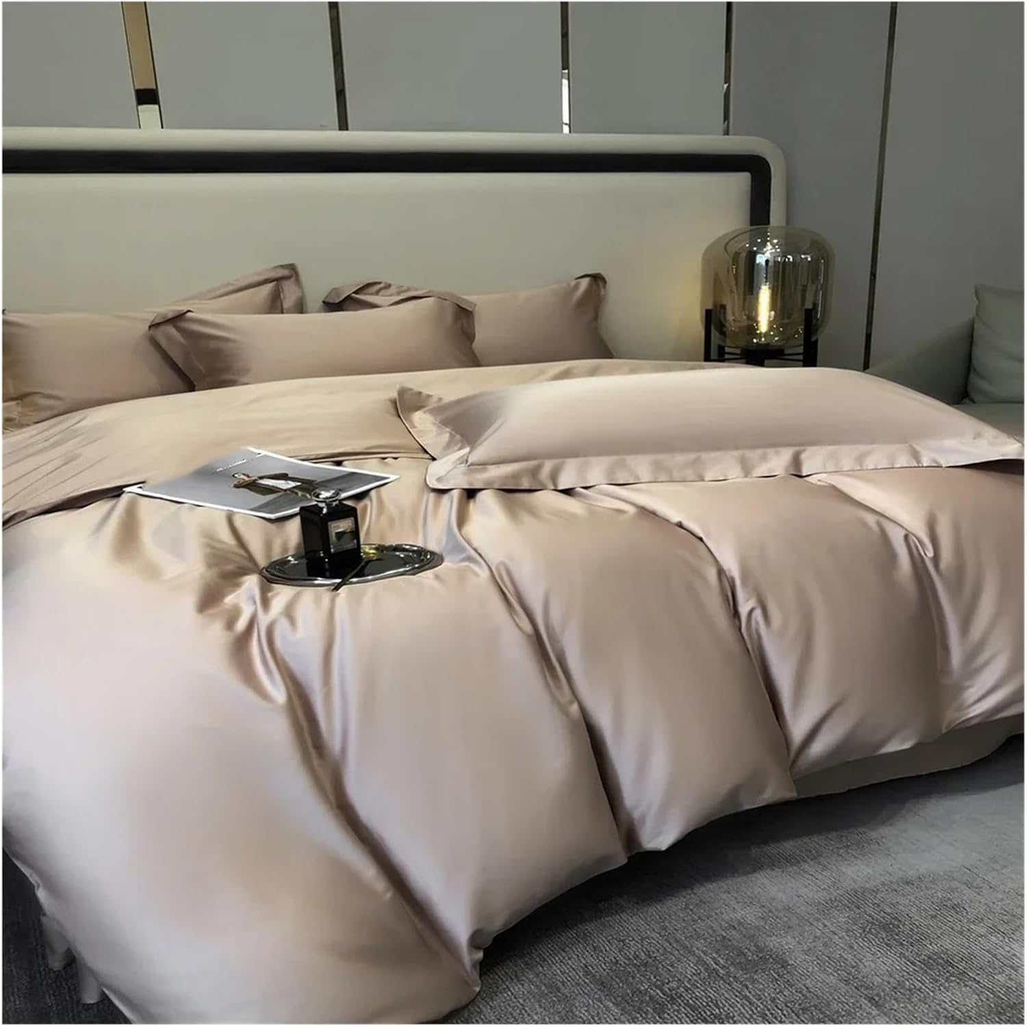 Egyptian Cotton Bedding Sets Linens Solid Color Sheet Pillowcase Comforter Cover,Bed