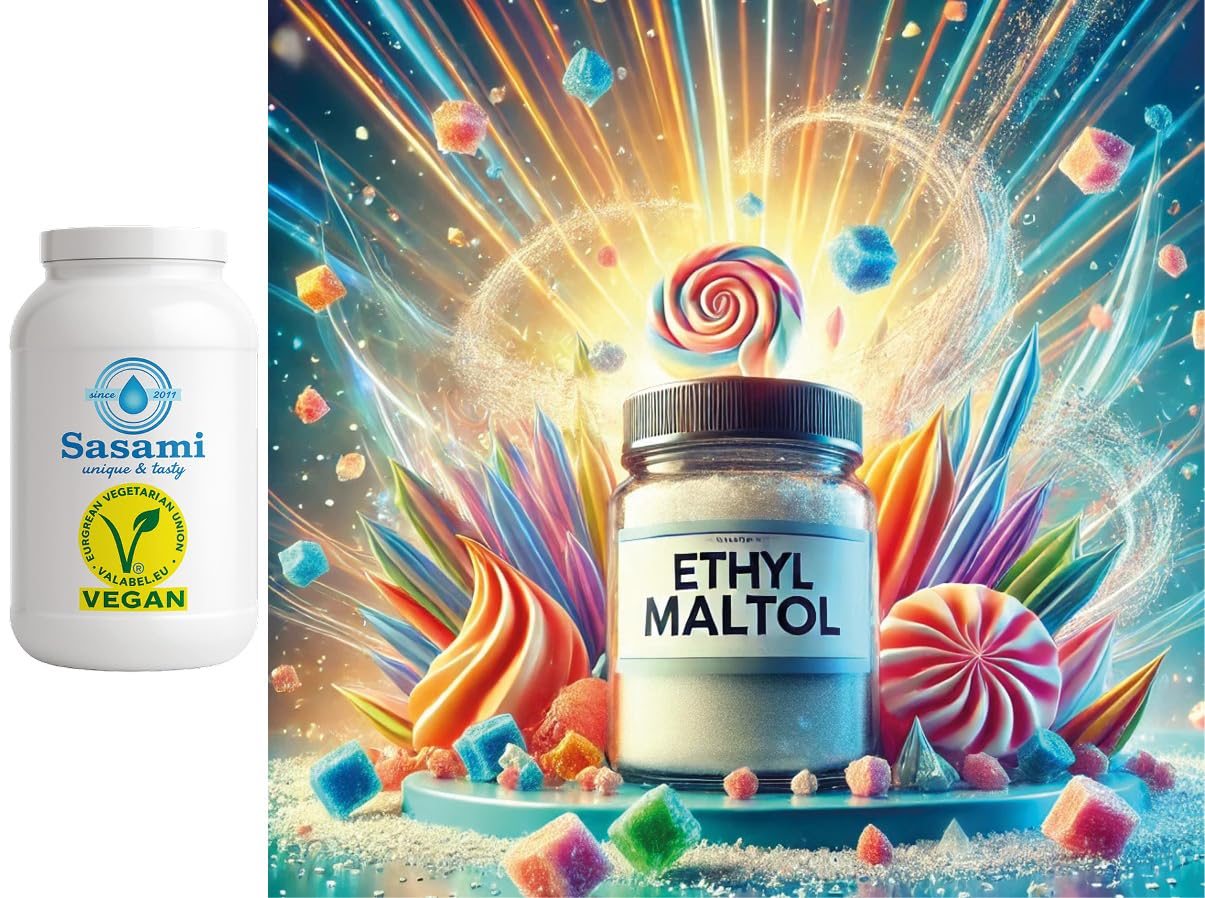 Maltol cristalino puro - etilmaltol - E637 - aroma concentrado - Vegano - Sasami - 10g