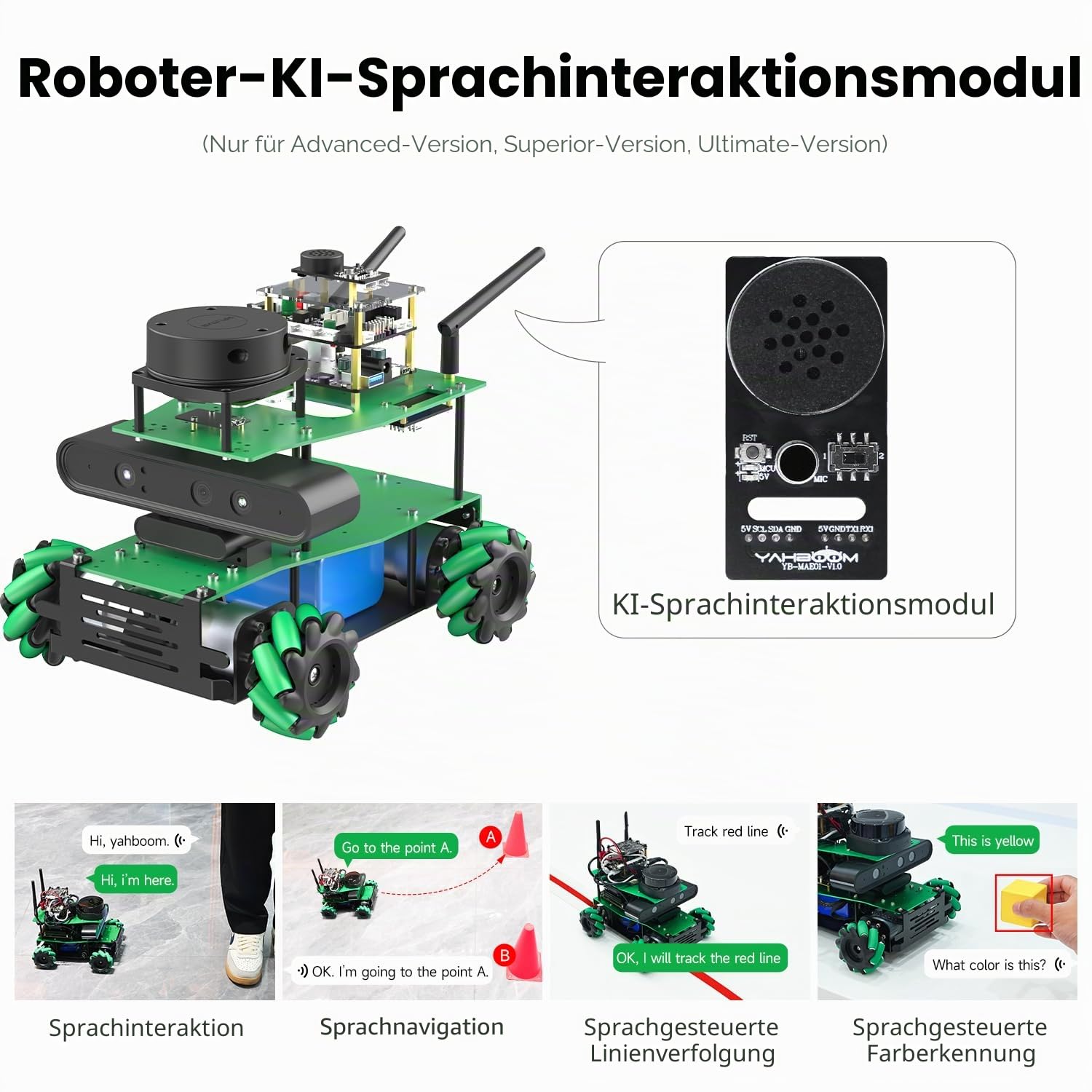Yahboom ROS2 Robot for Jetson Orin NX SUPER Lidar Mapping Navigation Depth Image 3D Analysis Mecanum Wheel Python Programming Learn Explore Robotic Kit (Ultimate Ver-with Orin NX SUPER(8GB)) | Image 3D Analysis Mecanum Wheel Python Programming Learn Explo