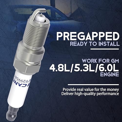 Miniatura 8 de TICANEE Iridium - Juego de bujías y cables para Chevy 5.3L Silverado 1500 Suburban Avalanche Tahoe 4.8L 6.0L, 41 110 12621258 Bujías compatibles con