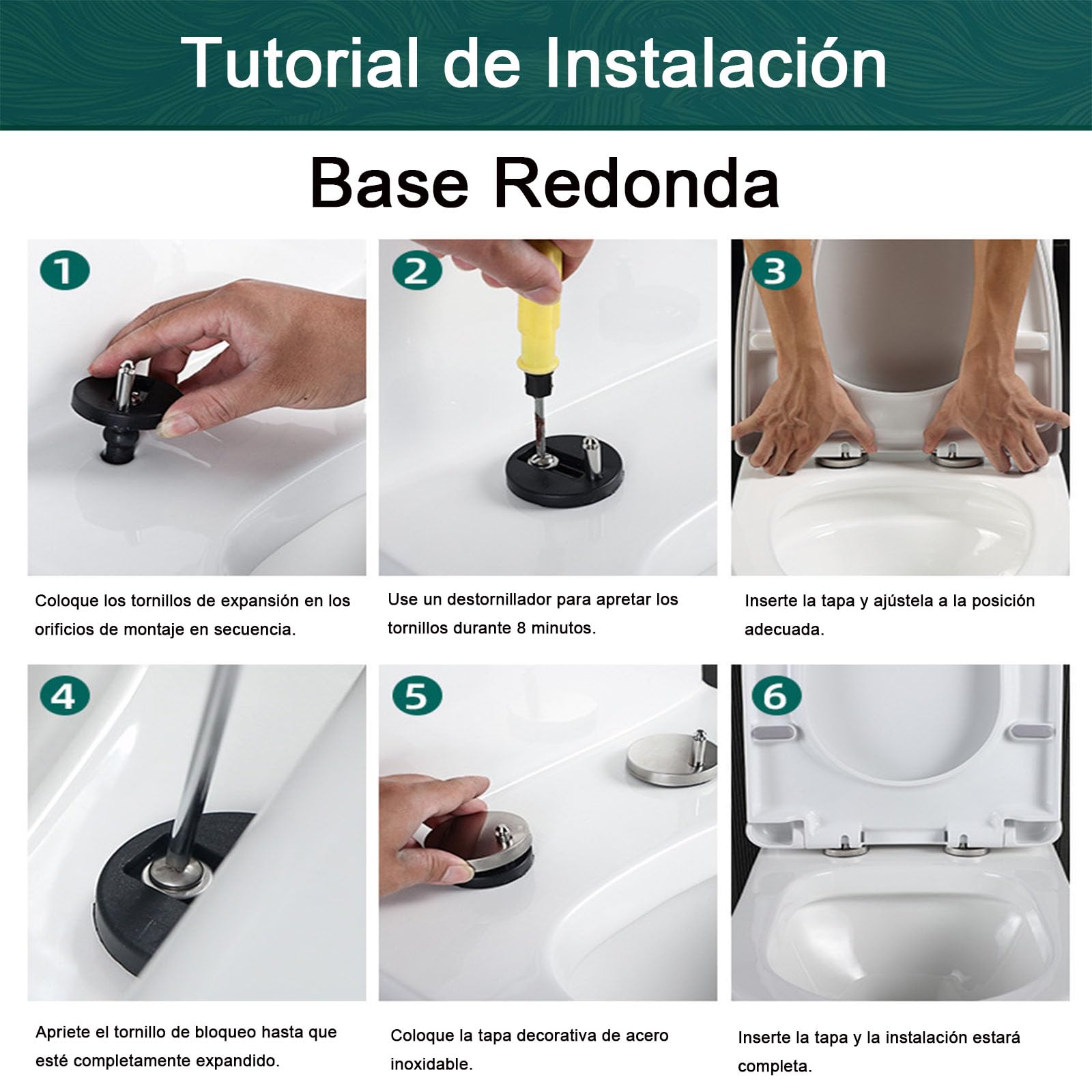 Tapa WC Forma D Blanca con Cierre Suave, Tapa de Inodoro de PP, 46x36cm