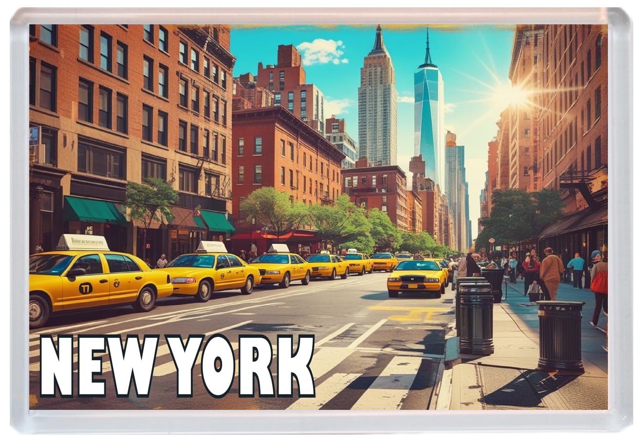 Baked Bean Store Multicolor New York - Jumbo Artistic Fridge Magnet 96 X 67Mm