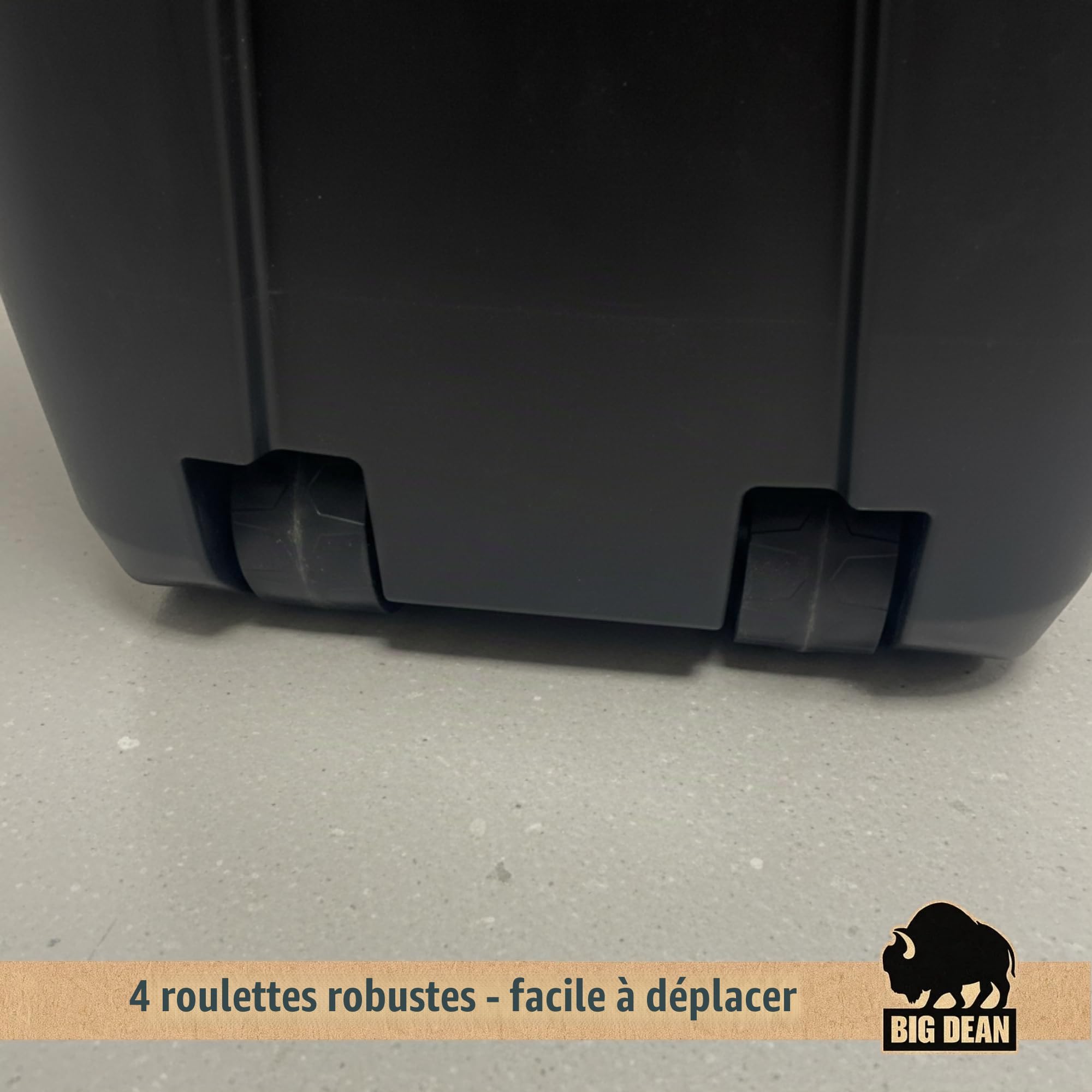 BigDean Boîte de rangement XXL avec couvercle et roues 190 l