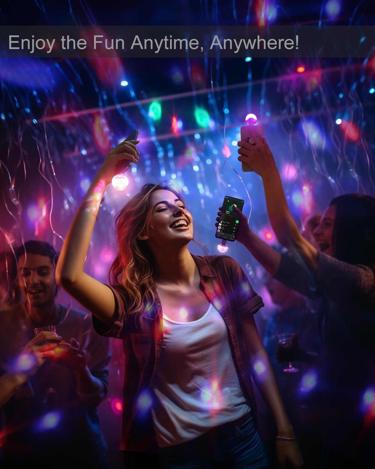 Lumières disco Holihifi à activation sonore pour fête - Compatible avec interface USB et téléphones portables