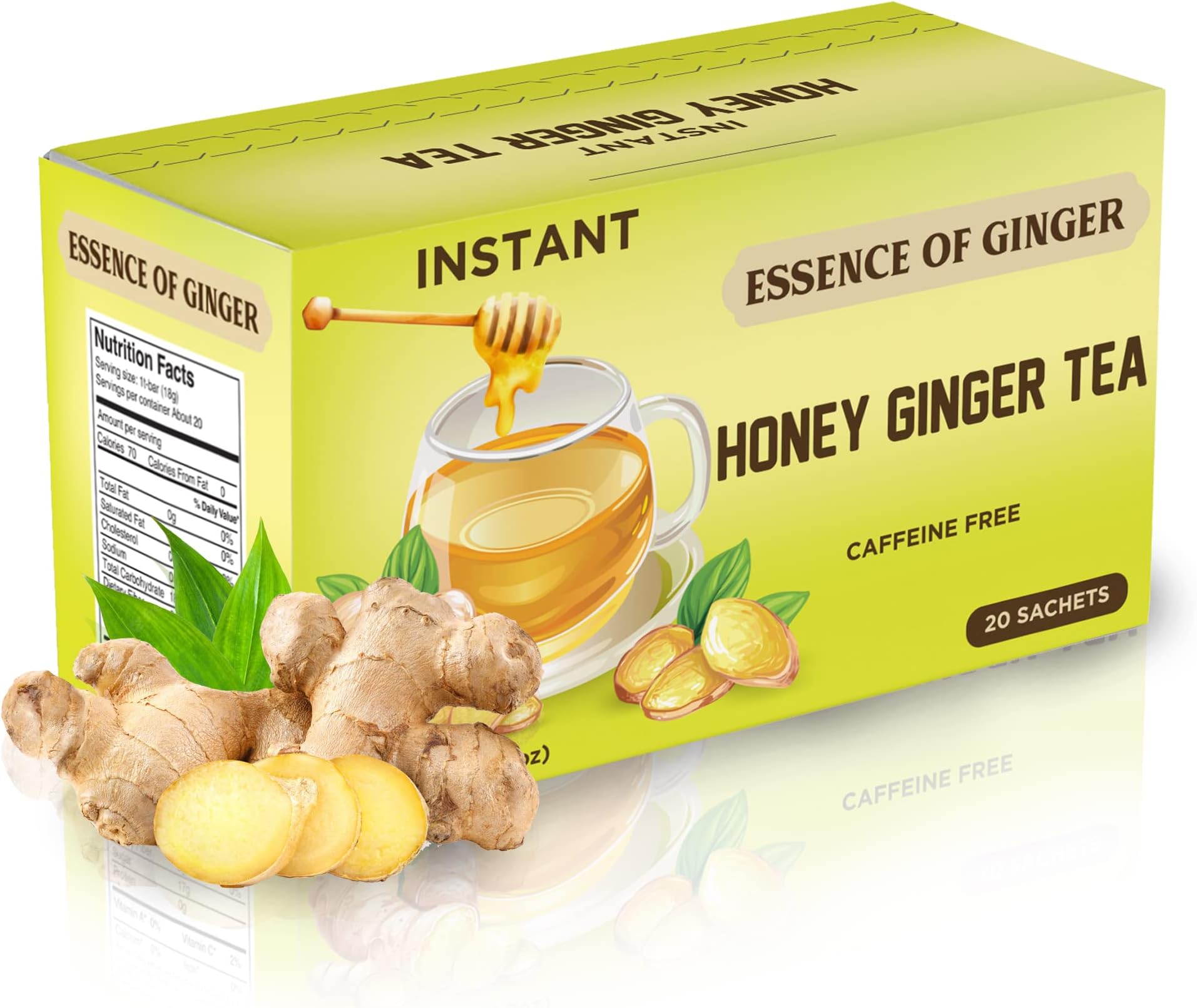 Pocas Honey Ginger Tea Instant Tea Powder Packets with