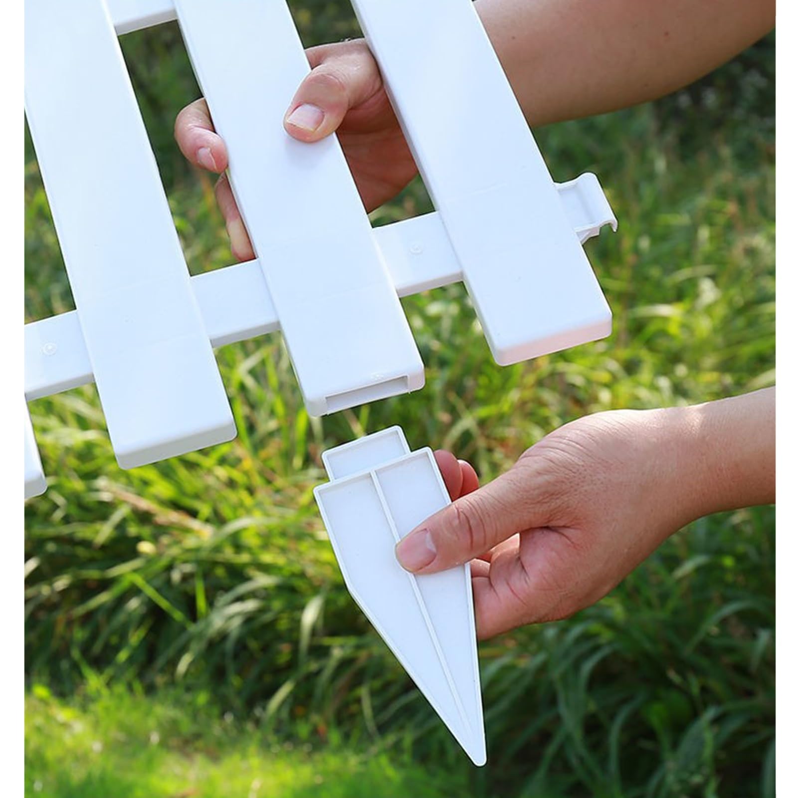 Recinzione Da Giardino In Plastica Flessibile – 5 Pannelli Bianchi 50x30 Cm Con Picchetti E Fibbie, Per Aiuole, Prato E Cortile