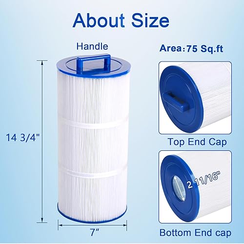 Miniatura 2 de PLLUCID C-7375 Filtro de spa compatible con cartuchos de filtro Pleatco PCD75N, Unicel C-7375, FC-3964, Caldera Spa 75, 1019301, 75 pies cuadrados,