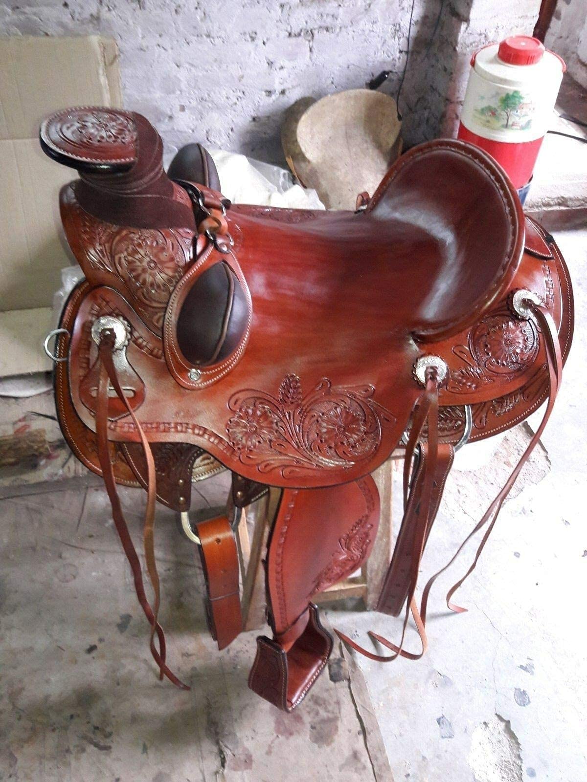 Equestrian Universe Western - Sella in pelle resistente Wade Ranch Roper