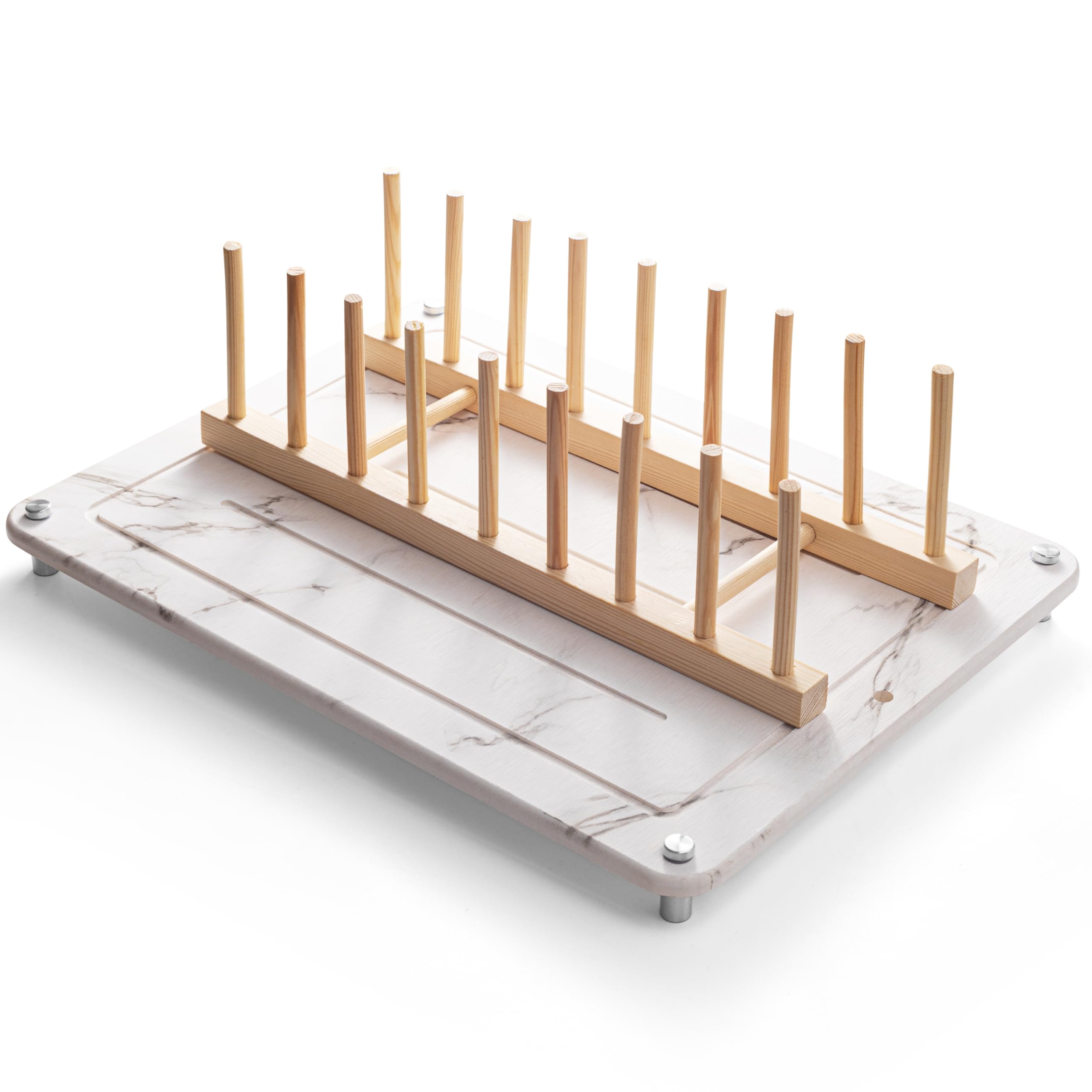 Stone Drying Mat for Kitchen Counter with Bamboo Dish Drying Rack, Ultra Absorbent Diatomaceous Earth Dish Drying Mat Coffee Mat Set, 16x12 Inch