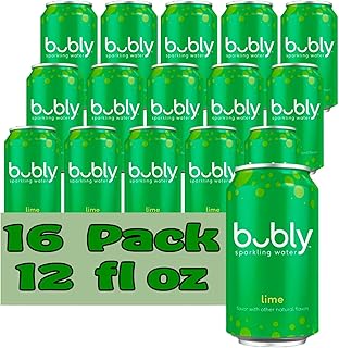 Bubly Lime Flavored Sparkling Water 12 fl oz Aluminum Can 16 Pack