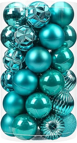 41ct Large Christmas Balls Shatterproof Hanging Decorations Set for Xmas Tree Garland Ornaments (2.36''/60mm,Turquoise)