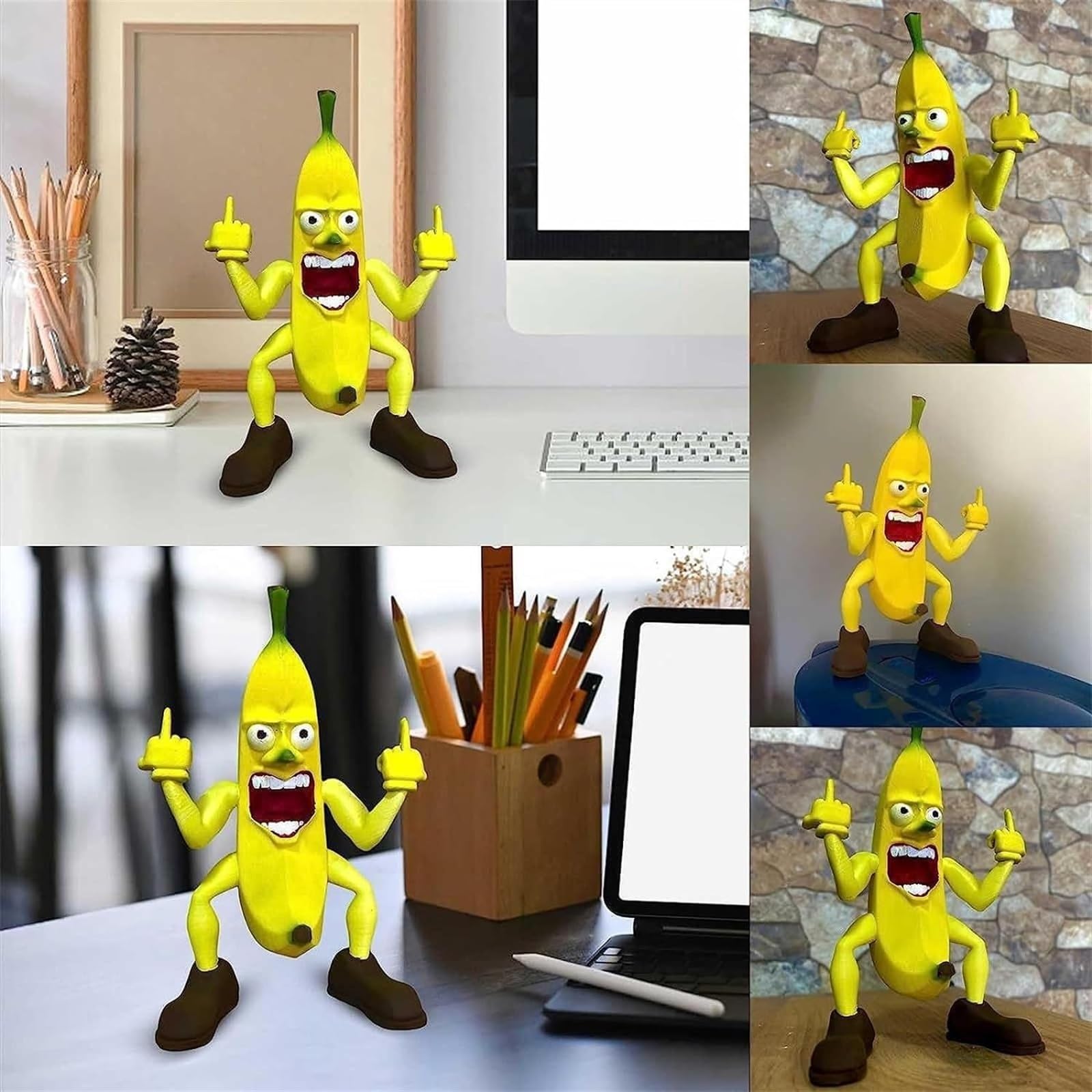 Middle Finger Banana Desk Decor Resin Figurines Crazy Banana-Man