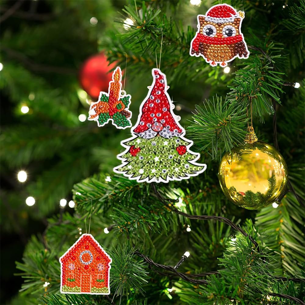 Diamond Painting Weihnachtsanhänger - 15-teiliges DIY Set Für Festliche Bastelstunden