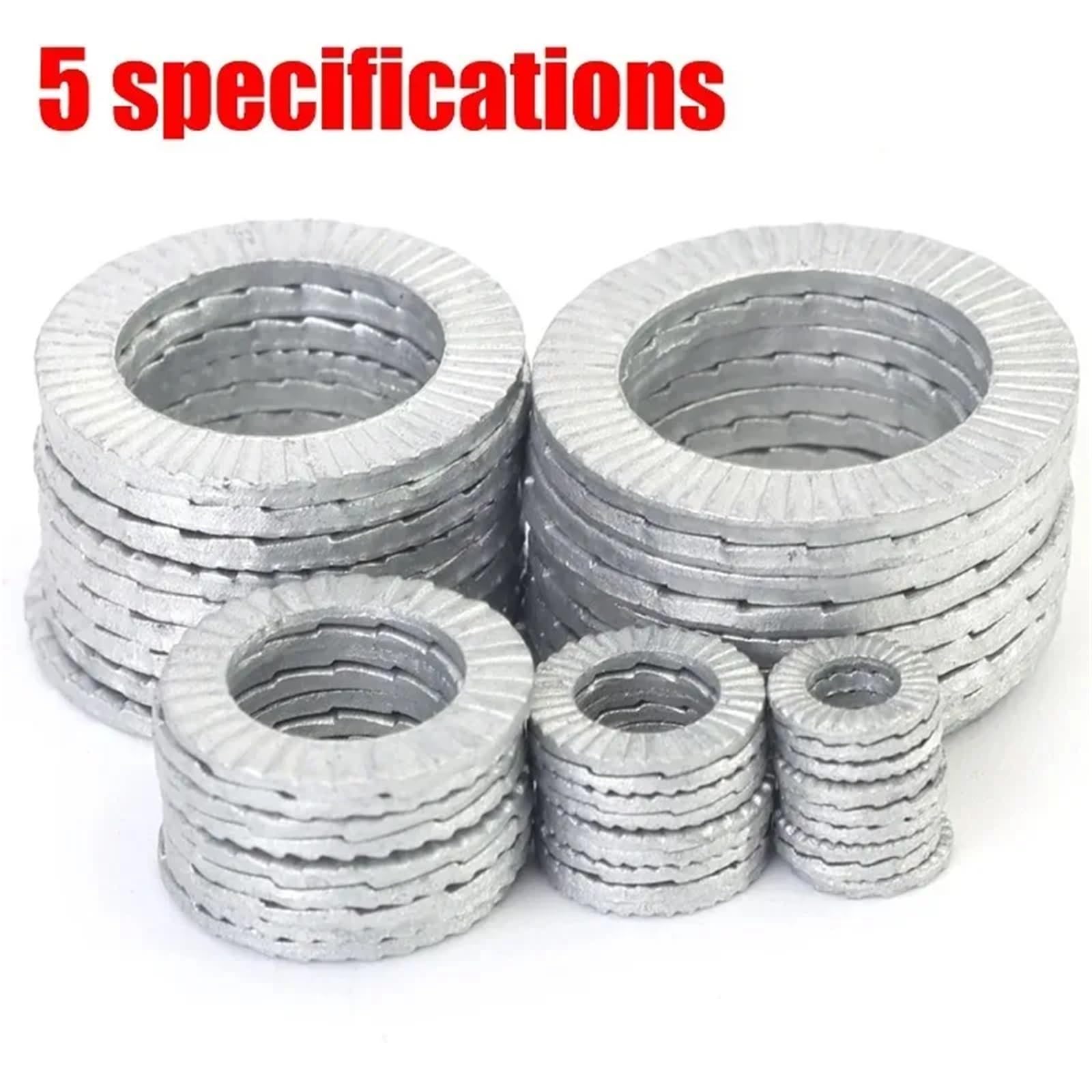 Arandelas Metalicas 10/100 Uds arandelas de cuña Clip Metal acero al carbono cerraduras antideslizantes tornillo de fijación herramientas for el hogar kits surtidos(M16,100PCS)