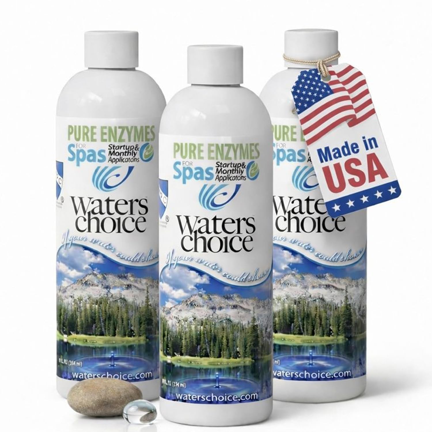 Waters Choice Pure Enzymes for Spas 3 Pack- Hot Tub Enzyme Cleaner & Spa Water Clarifier – Chemical-Free Hot Tub Cleaner, Spa Enzyme Treatment for