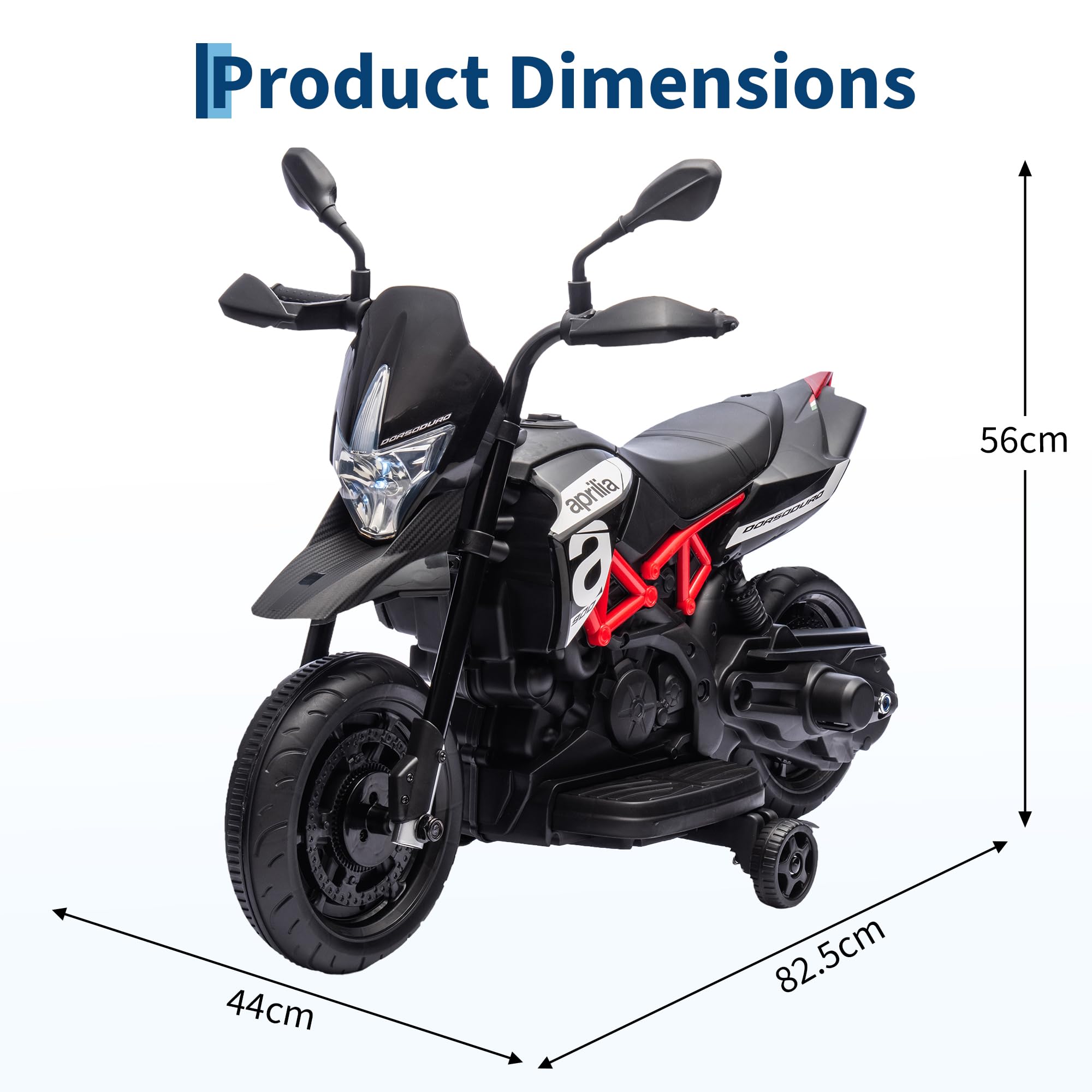 Garvee Mini Moto Elettrica Per Bambini 6V, Licenza Ufficiale Aprilia,Grigio