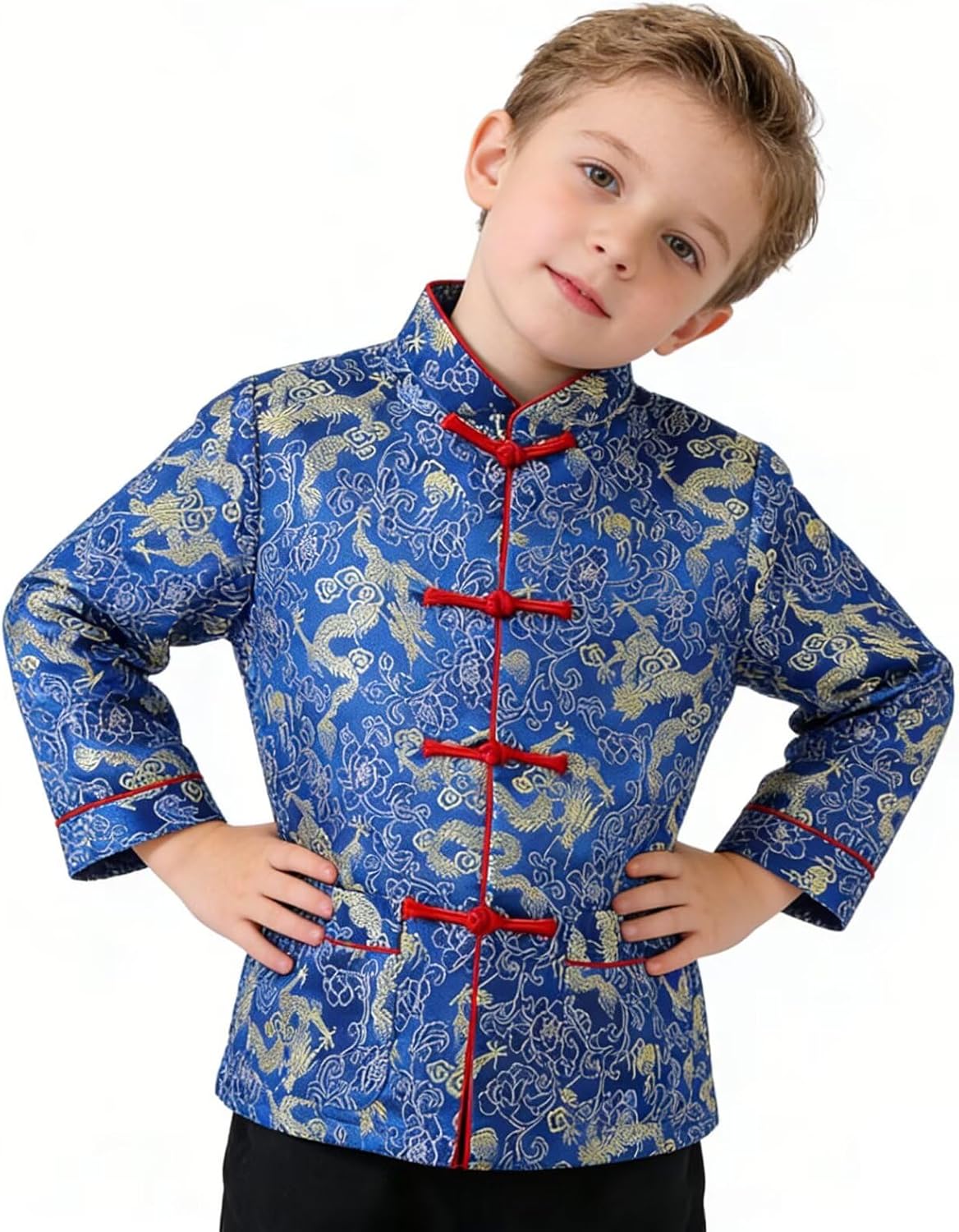 Little Boys Dragon Tang Coat Long Sleeve Chinese Clothing Children Costumes Boy Jackets Outfit Tops - Image 9