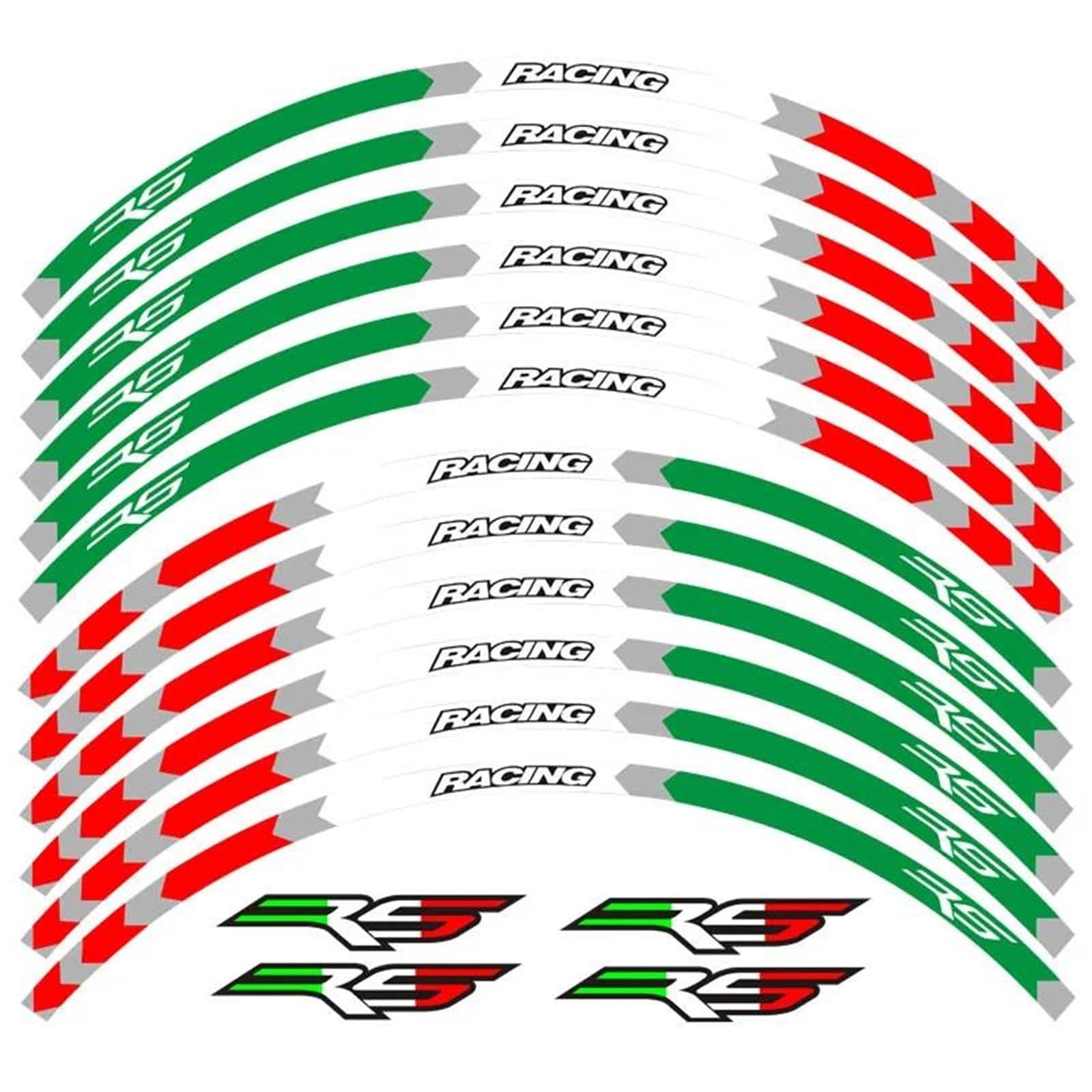 12 Strips Motorcycle Reflective Decals Wheels Moto Rim Stickers for Aprilia RS Rs125 Rs 125(Color6)