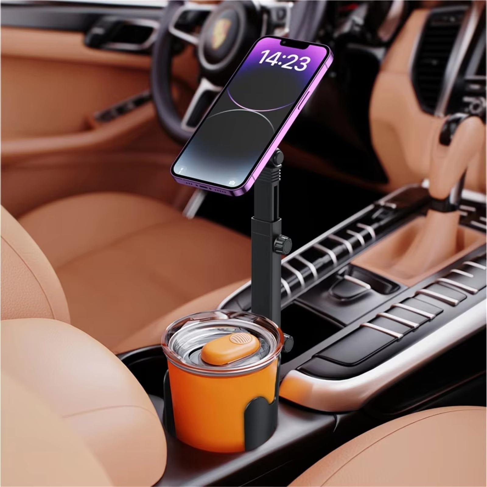 Supporto Per Telefono Per Tazza 2 In 1 Supporto Per Telefono Universale Per Tazza Con Collo Lungo Supporto Per Telefono Cellulare Con Rotazione A 360° Porta Bottiglia Auto