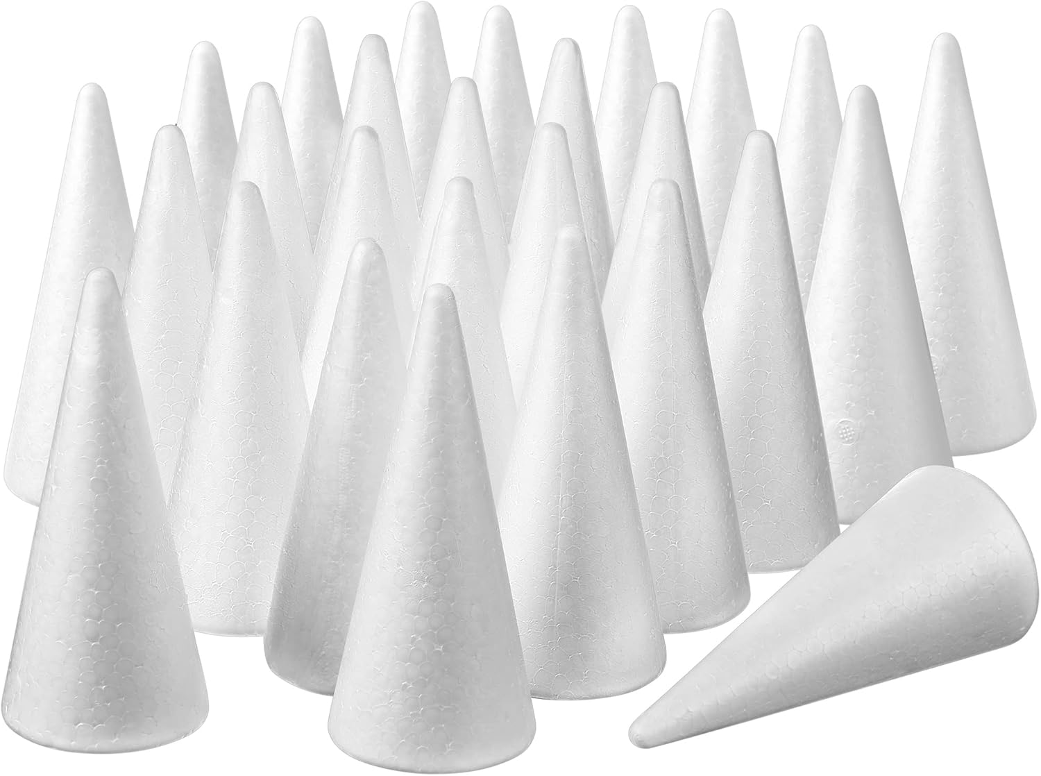 Leelosp 30 Pcs Foam Cones for Crafts 2.44 x 5.63 Inch Summer Christmas Tree Cones