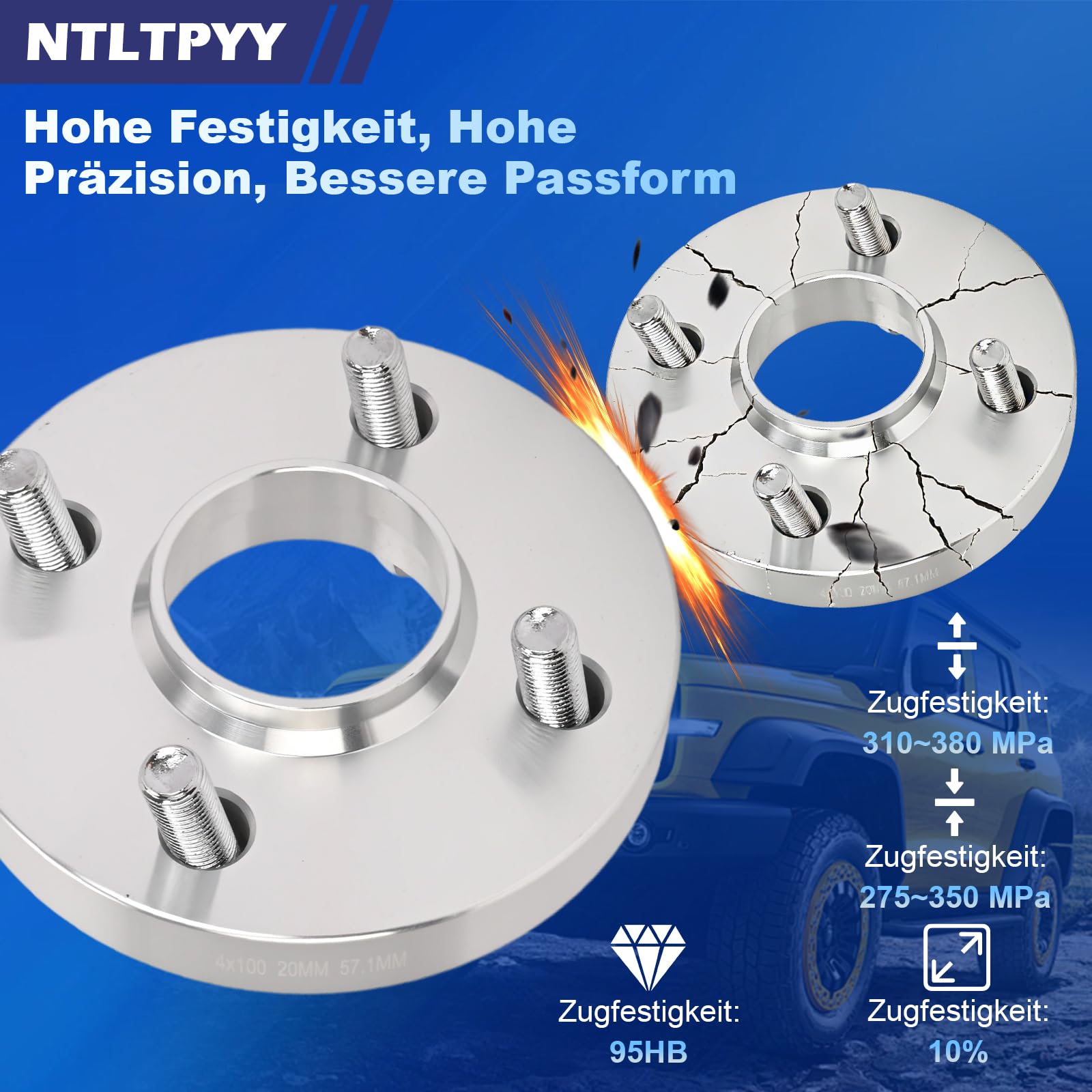 4x100mm Spurverbreiterung, 2pcs 15mm Spurplatten für E30 BMW 318i 325i 325e VW Golf Jetta Audi, M12x1.5 Stehbolzen & Nabenbohrung 57.1mm