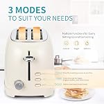 Ultrean Toaster 2 Slice with Extra-Wide Slot, Stainless Steel Toaster with Removable Crumb Tray, Small Toaster with 6 Browning Settings, Cancel, Bagel, Deforest Functions, 825 W (Cream)