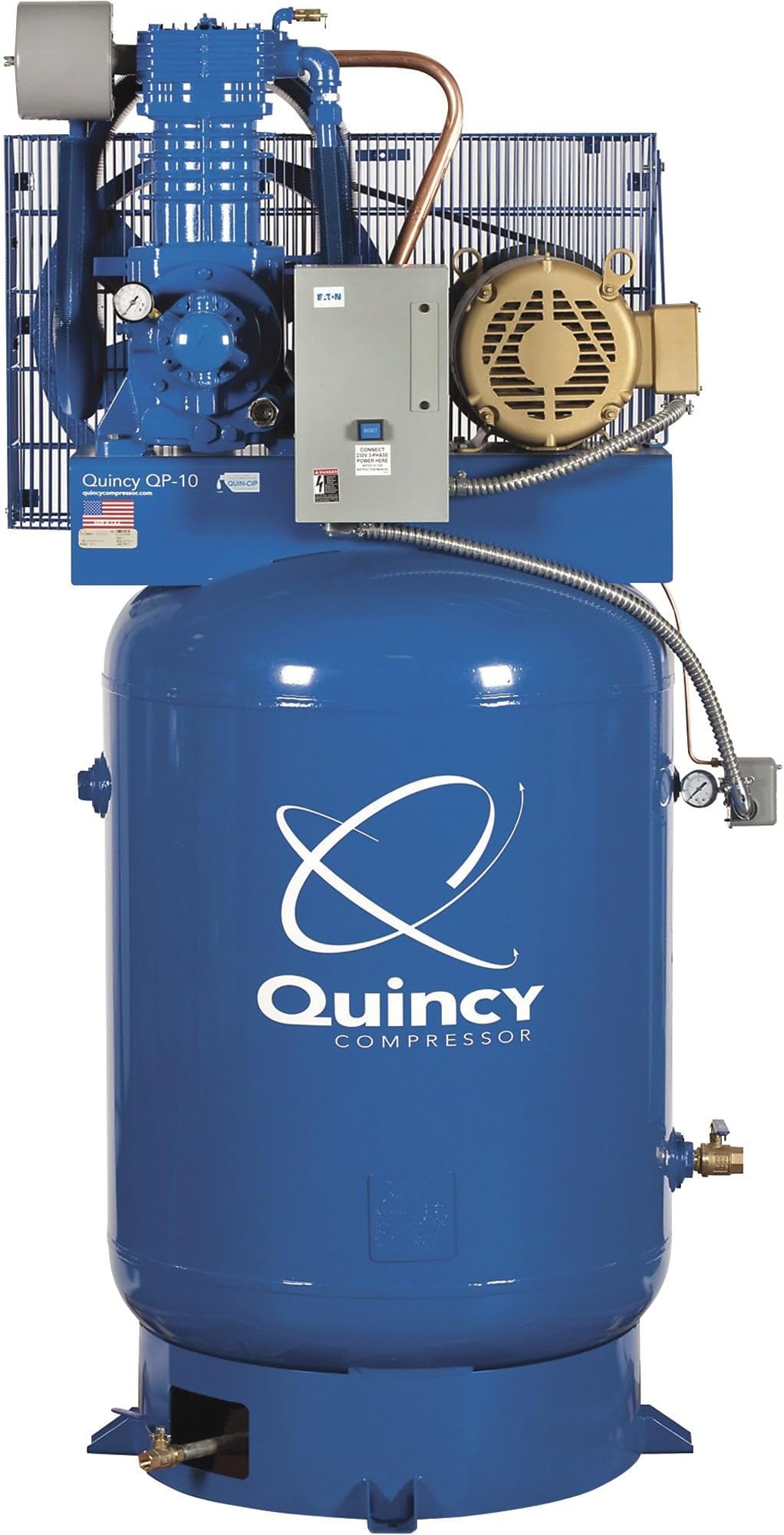 Quincy Compressor QP Pressure Lubricated Reciprocating Air Compressor - 10 HP, 200/208 Volt 3 Phase, 120 Gallon Vertical, Model Number 3103DS12VCA20
